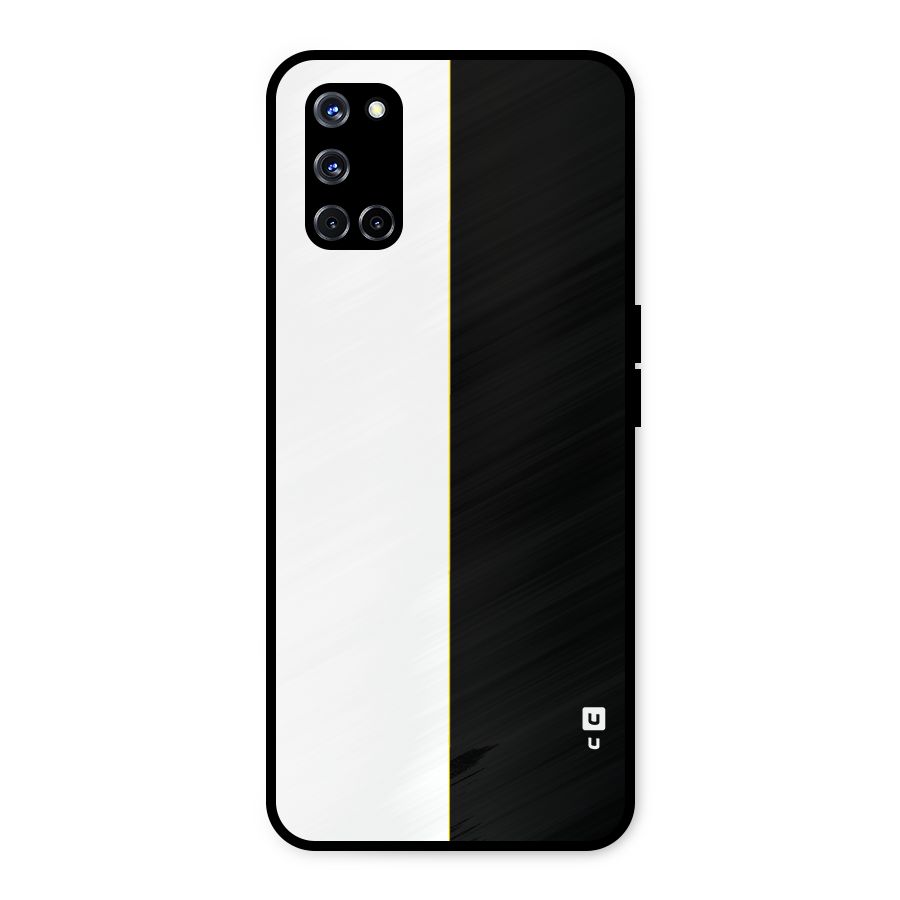 White Black Super Minimalistic Metal Back Case for Oppo A52