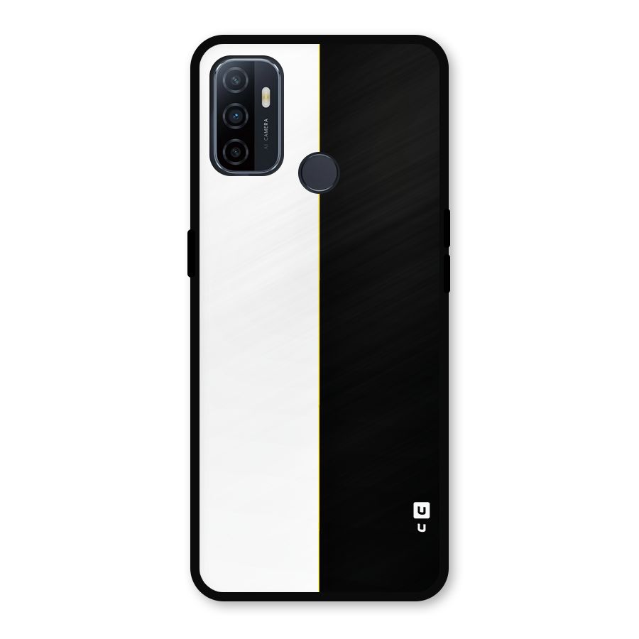 White Black Super Minimalistic Metal Back Case for Oppo A53