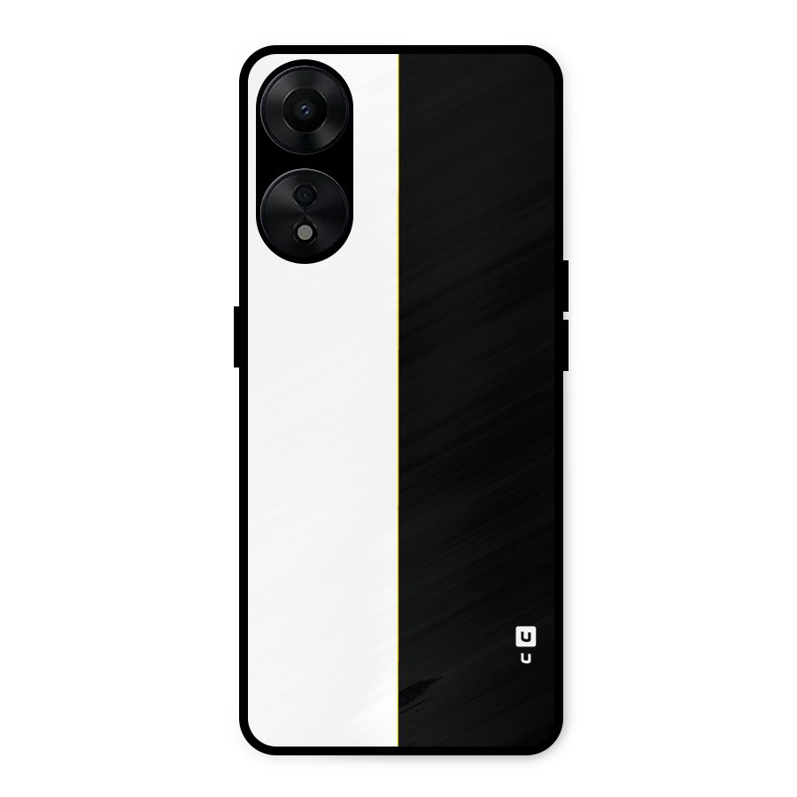 White Black Super Minimalistic Metal Back Case for Oppo A78 5G