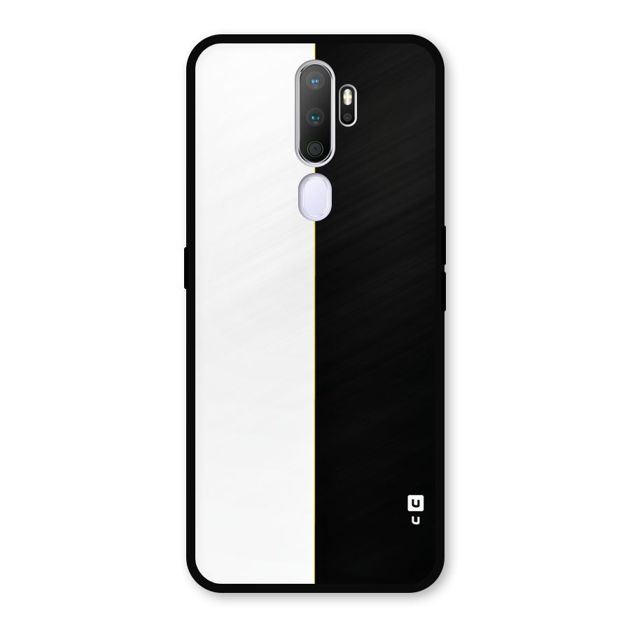 White Black Super Minimalistic Metal Back Case for Oppo A9 (2020)