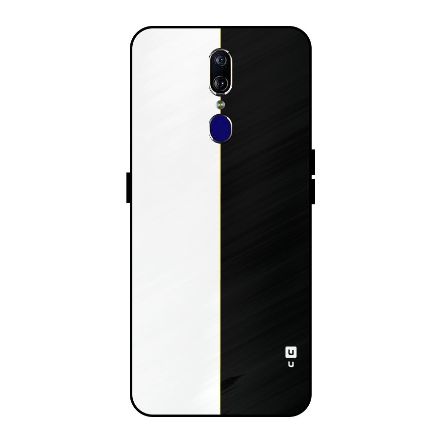 White Black Super Minimalistic Metal Back Case for Oppo F11