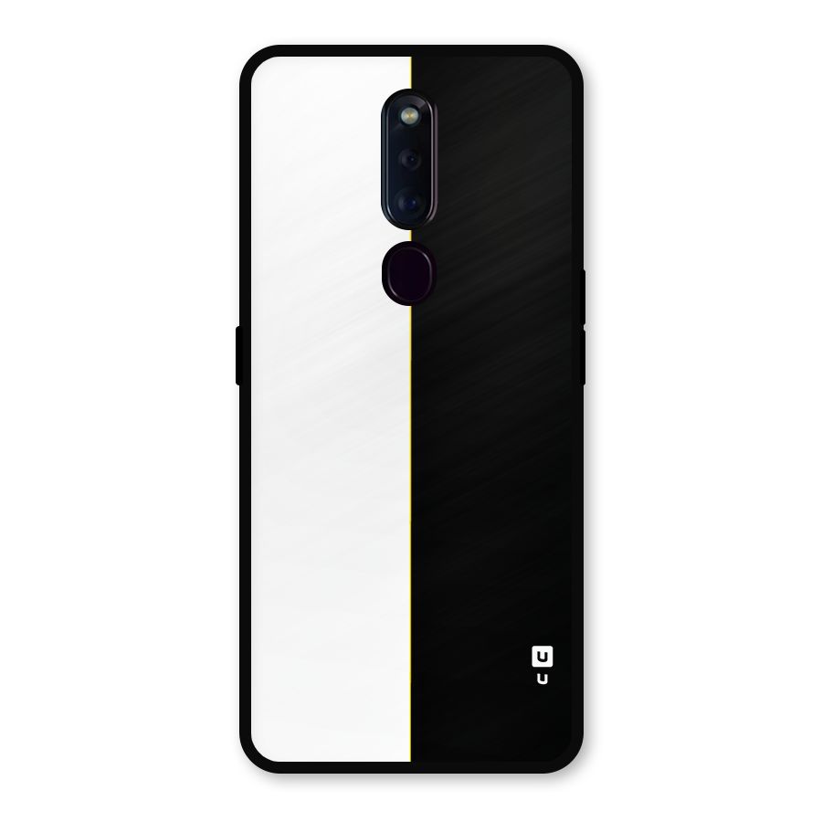White Black Super Minimalistic Metal Back Case for Oppo F11 Pro