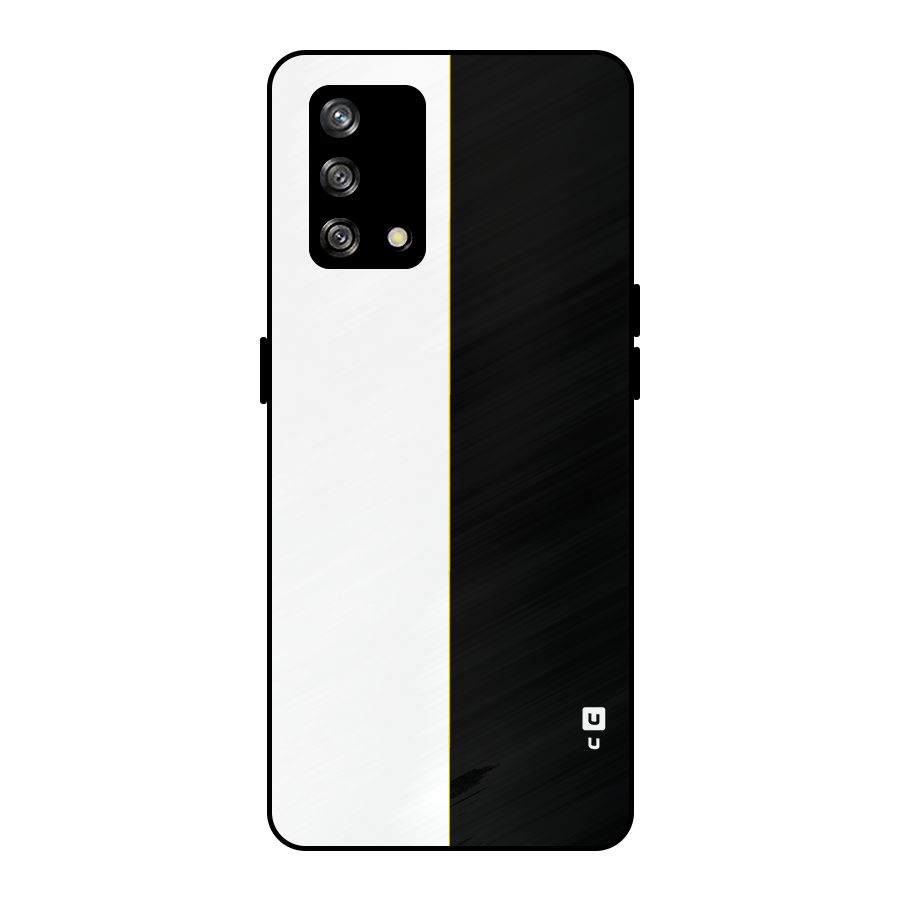 White Black Super Minimalistic Metal Back Case for Oppo F19