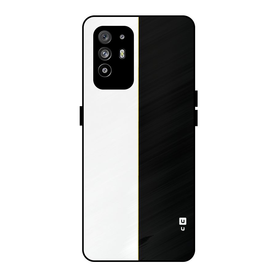 White Black Super Minimalistic Metal Back Case for Oppo F19 Pro Plus 5G