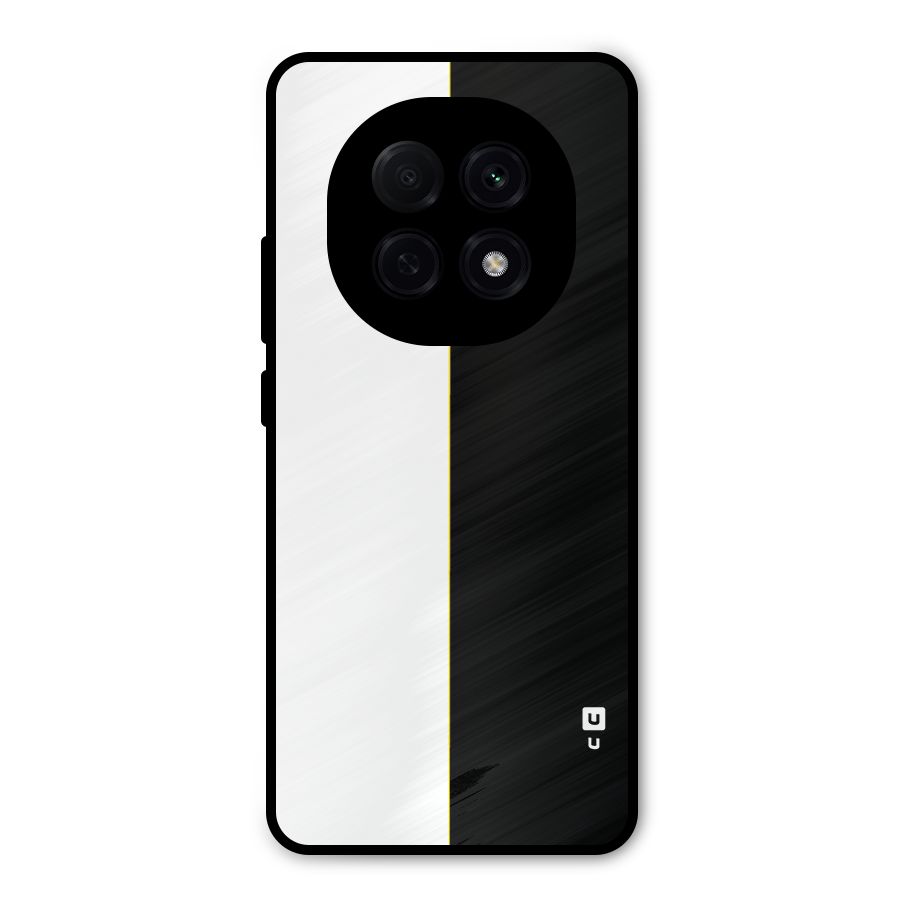 White Black Super Minimalistic Metal Back Case for Oppo F29 Pro