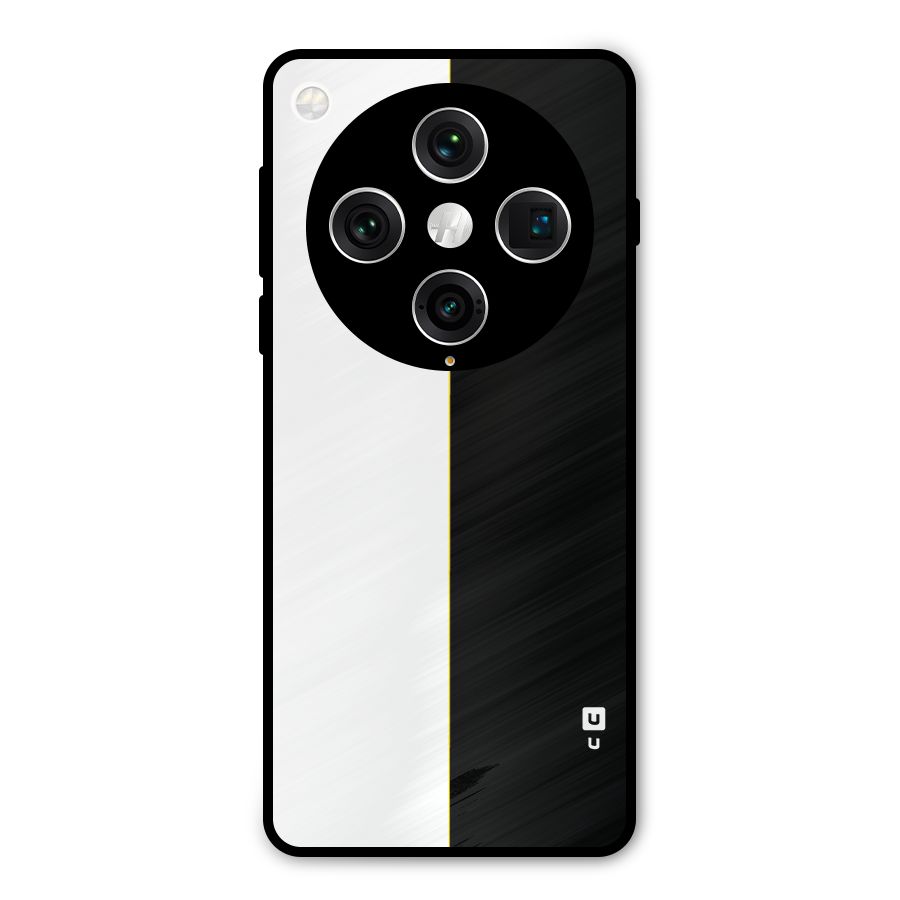 White Black Super Minimalistic Metal Back Case for Oppo Find X8 Pro