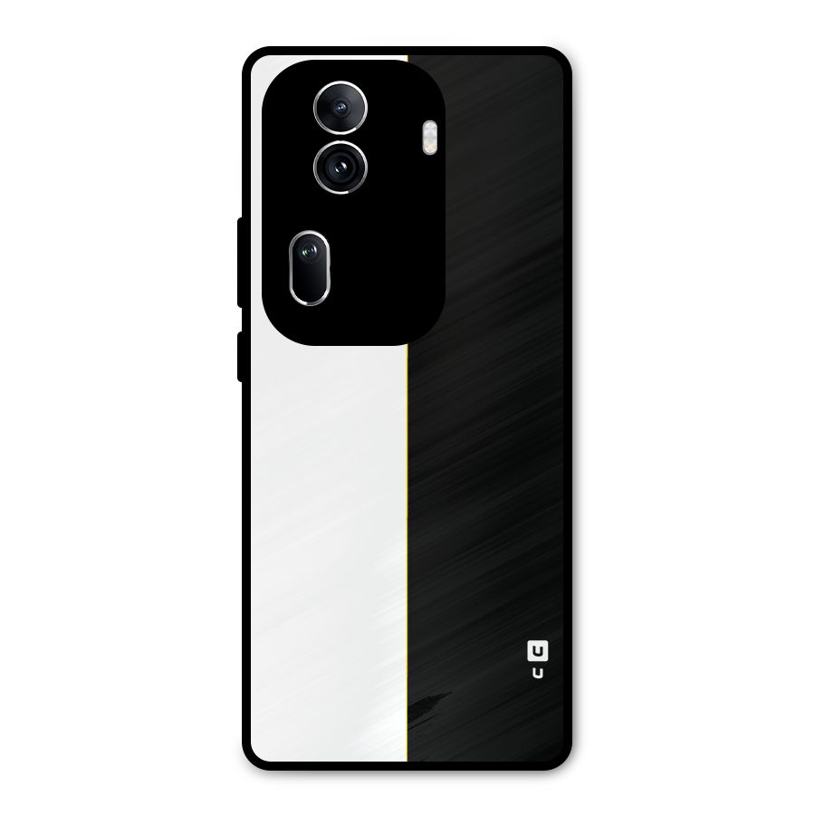 White Black Super Minimalistic Metal Back Case for Oppo Reno11 Pro 5G
