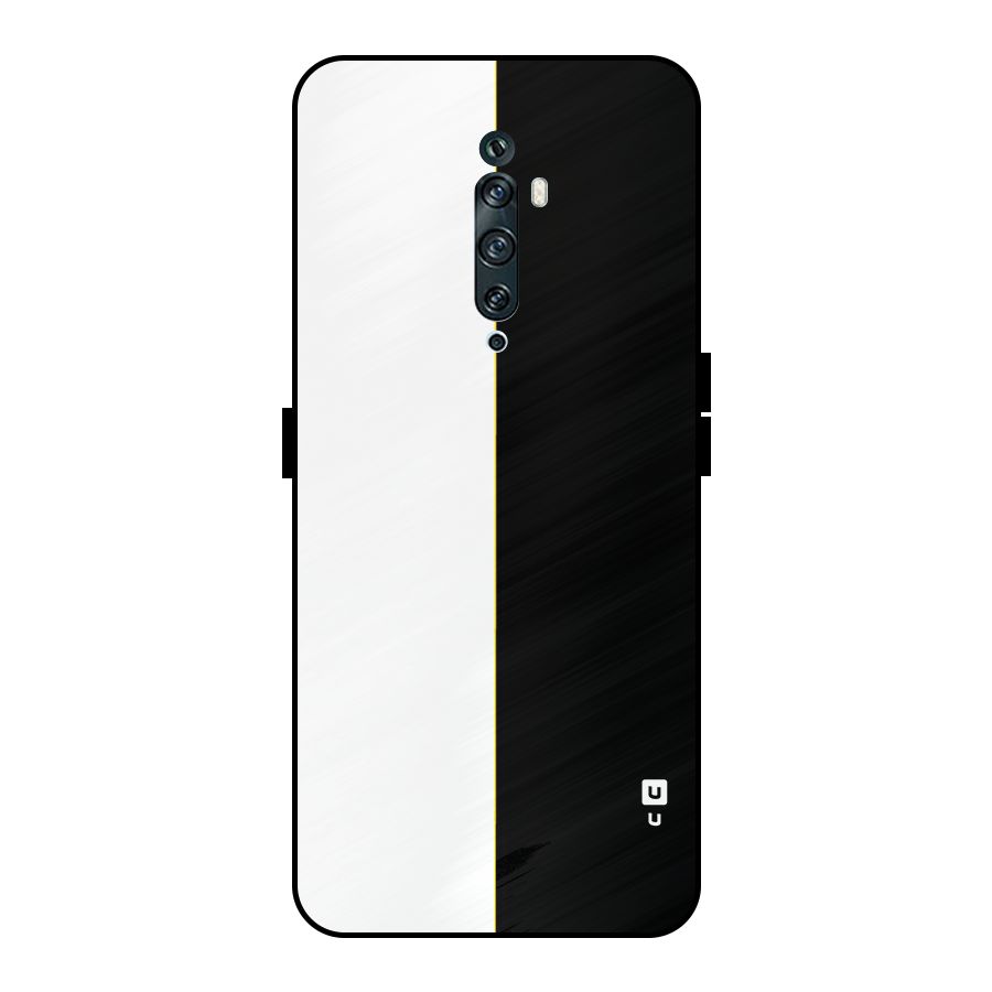 White Black Super Minimalistic Metal Back Case for Oppo Reno2 Z