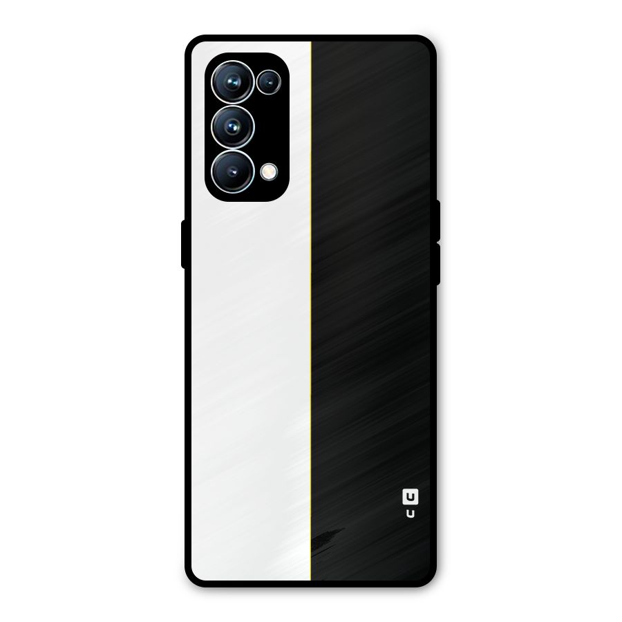 White Black Super Minimalistic Metal Back Case for Oppo Reno5 Pro 5G