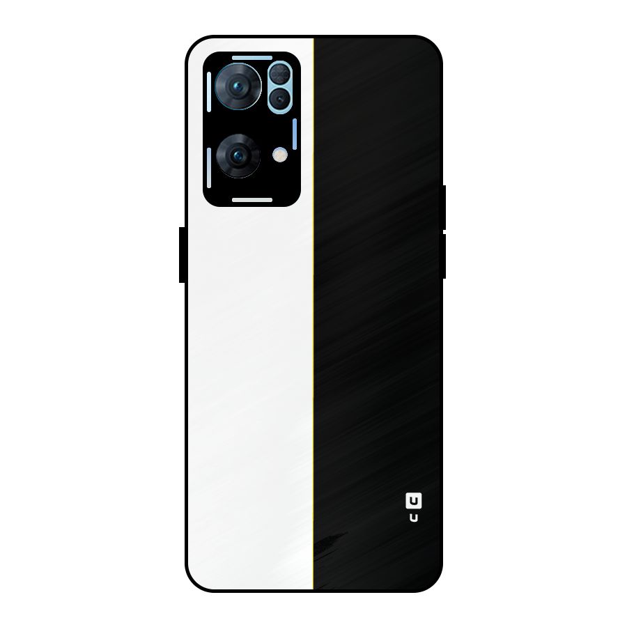 White Black Super Minimalistic Metal Back Case for Oppo Reno7 Pro 5G