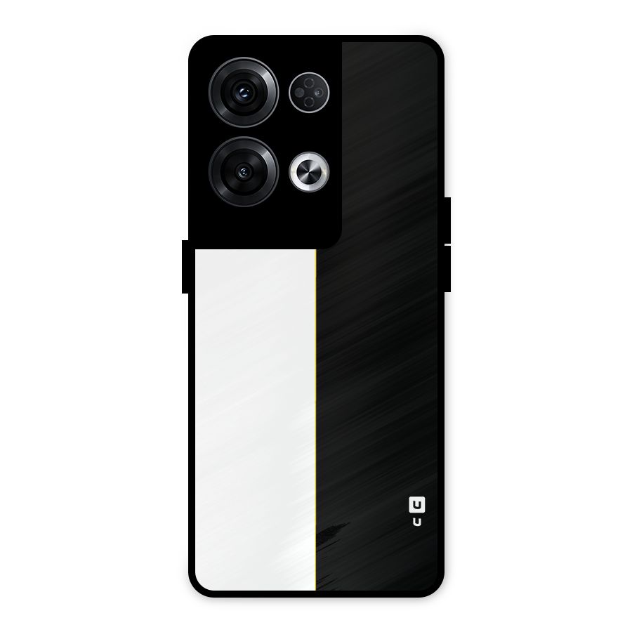 White Black Super Minimalistic Metal Back Case for Oppo Reno8 Pro 5G