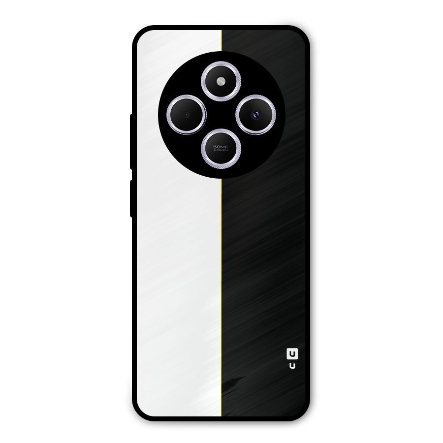 White Black Super Minimalistic Metal Back Case for Poco C75 5G