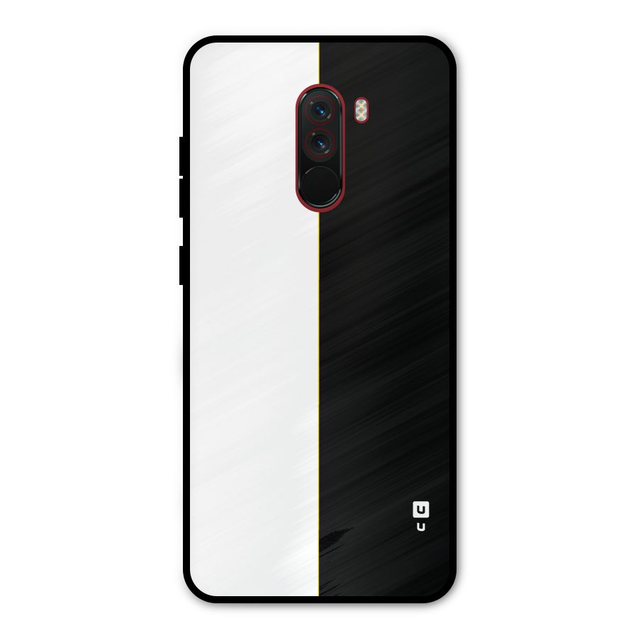White Black Super Minimalistic Metal Back Case for Poco F1