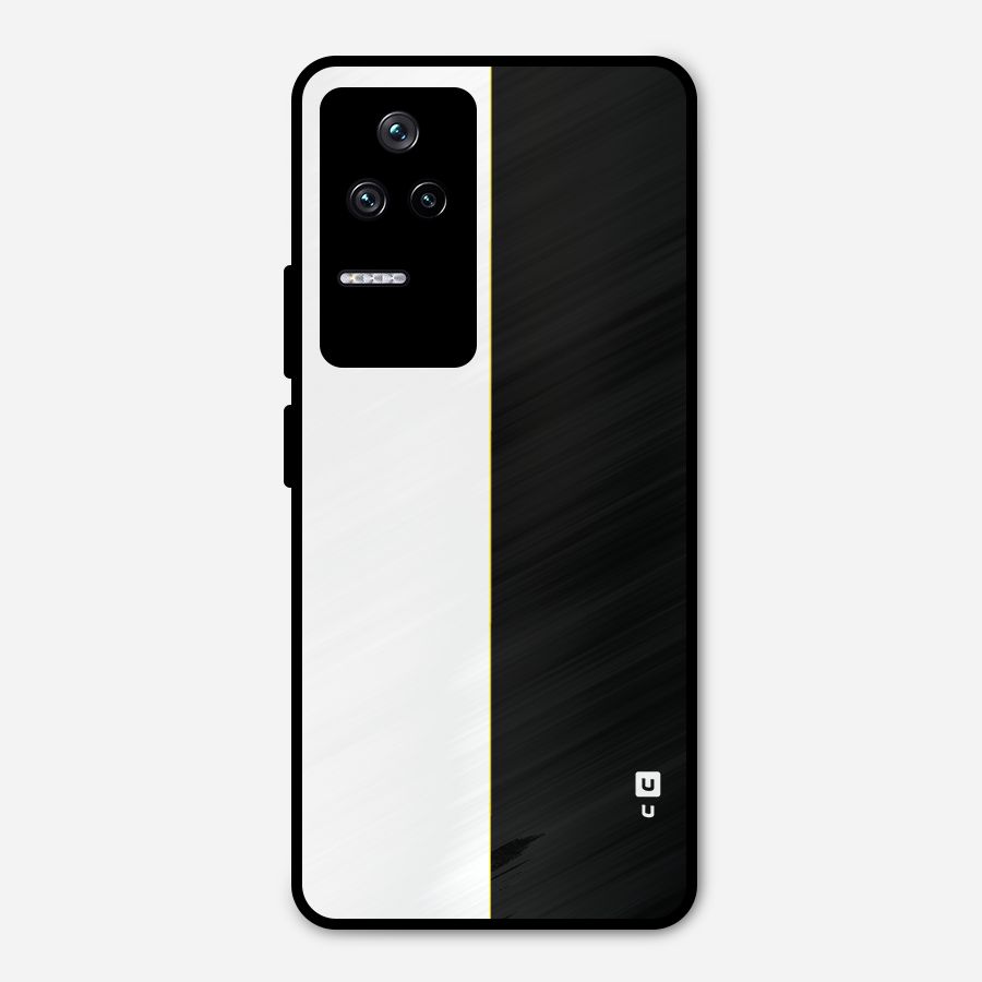 White Black Super Minimalistic Metal Back Case for Poco F4 5G