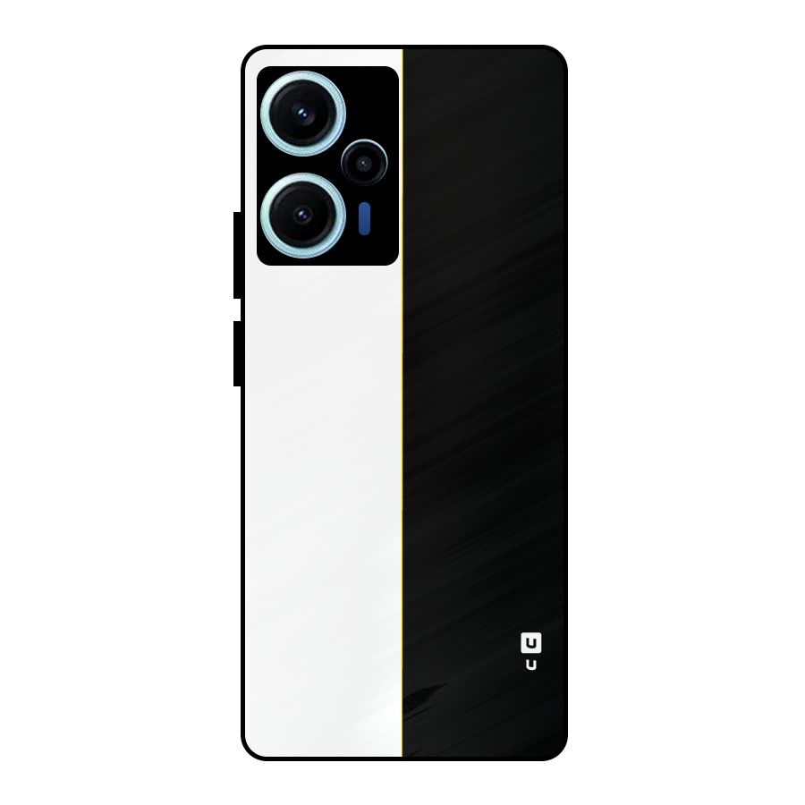 White Black Super Minimalistic Metal Back Case for Poco F5