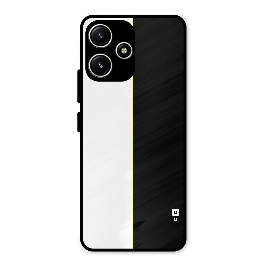 White Black Super Minimalistic Metal Back Case for Poco M6 Pro