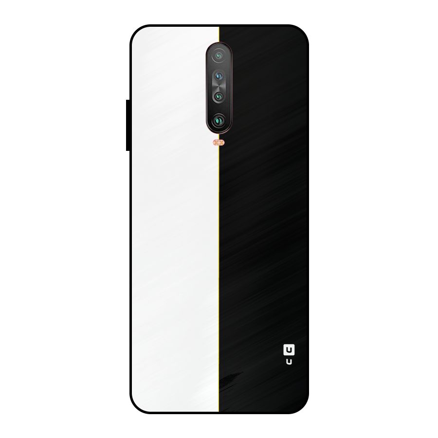White Black Super Minimalistic Metal Back Case for Poco X2