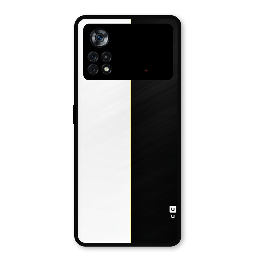 White Black Super Minimalistic Metal Back Case for Poco X4 Pro 5G