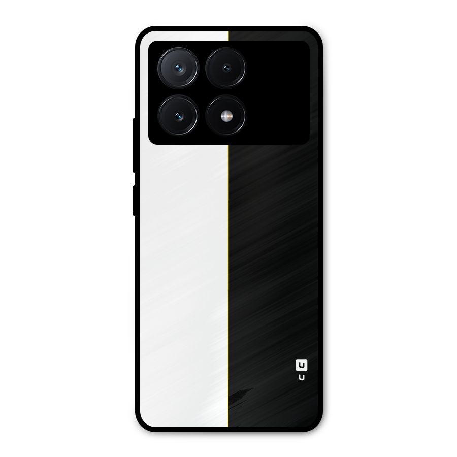 White Black Super Minimalistic Metal Back Case for Poco X6 Pro