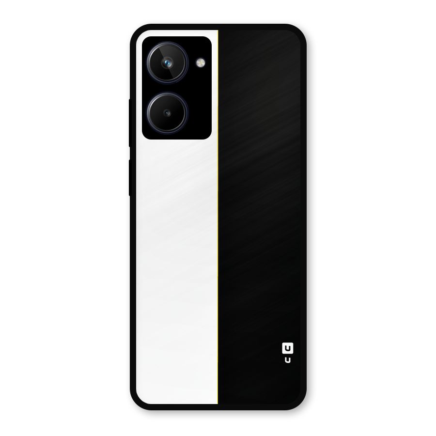 White Black Super Minimalistic Metal Back Case for Realme 10