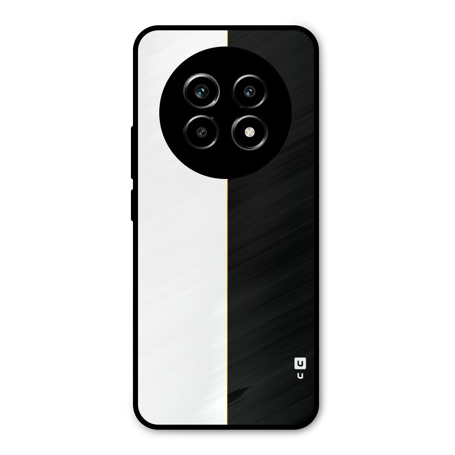 White Black Super Minimalistic Metal Back Case for Realme 13 Pro