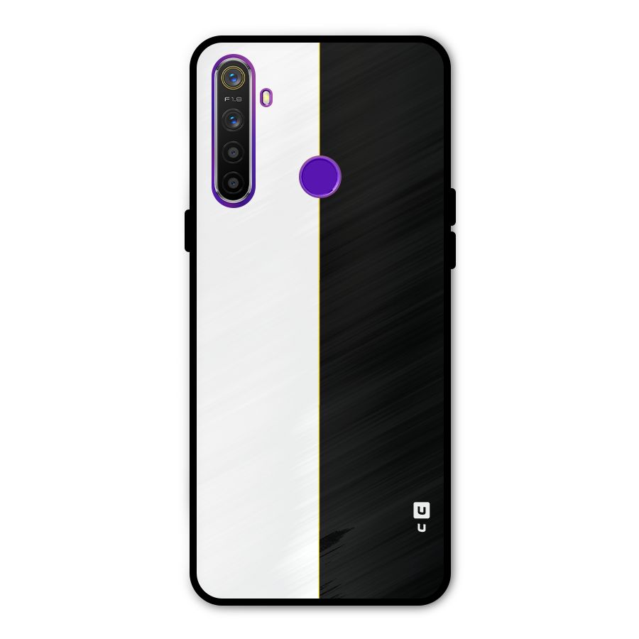 White Black Super Minimalistic Metal Back Case for Realme 5i