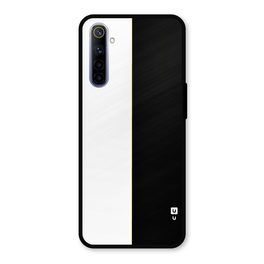 White Black Super Minimalistic Metal Back Case for Realme 6