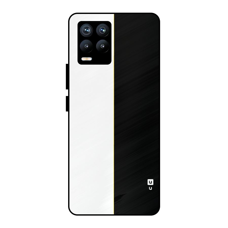 White Black Super Minimalistic Metal Back Case for Realme 8 Pro