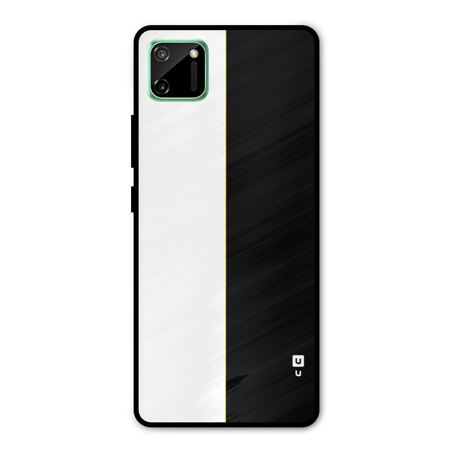 White Black Super Minimalistic Metal Back Case for Realme C11