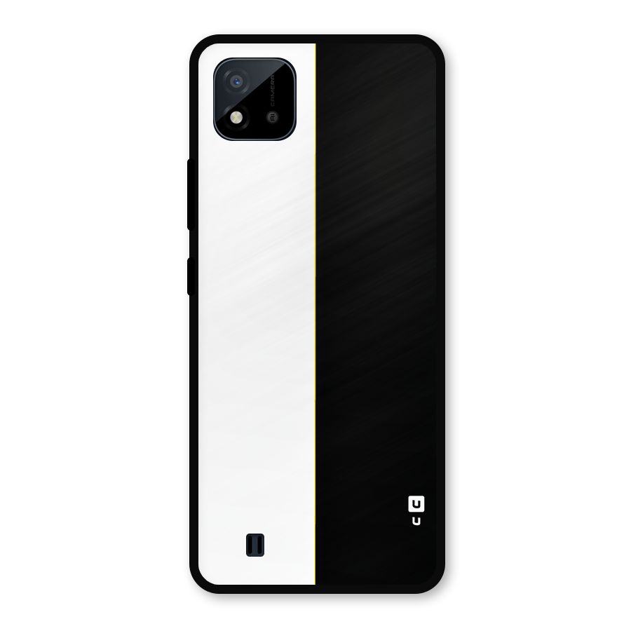 White Black Super Minimalistic Metal Back Case for Realme C11 2021