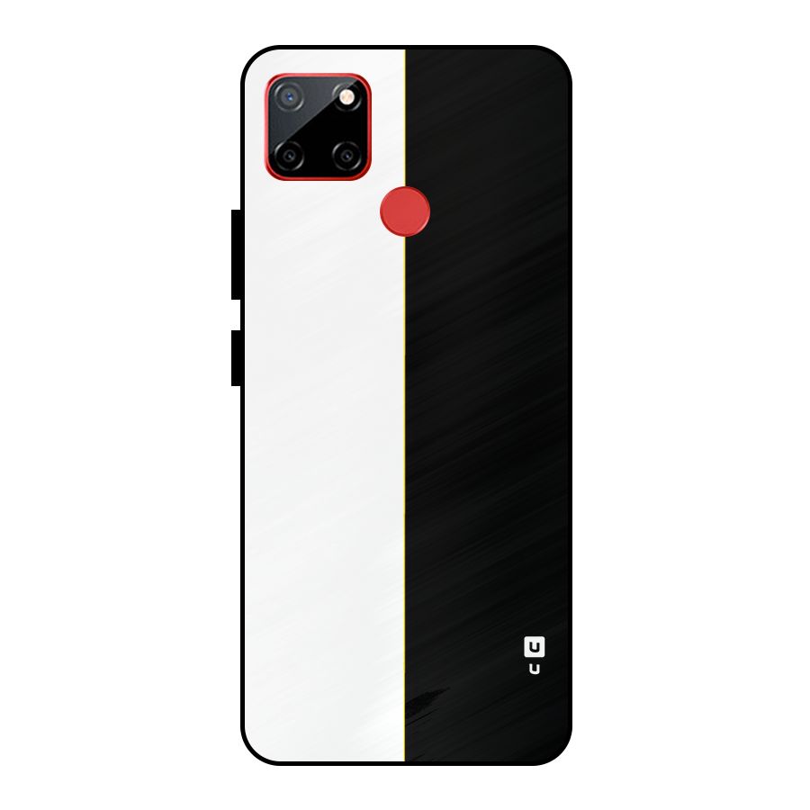 White Black Super Minimalistic Metal Back Case for Realme C12