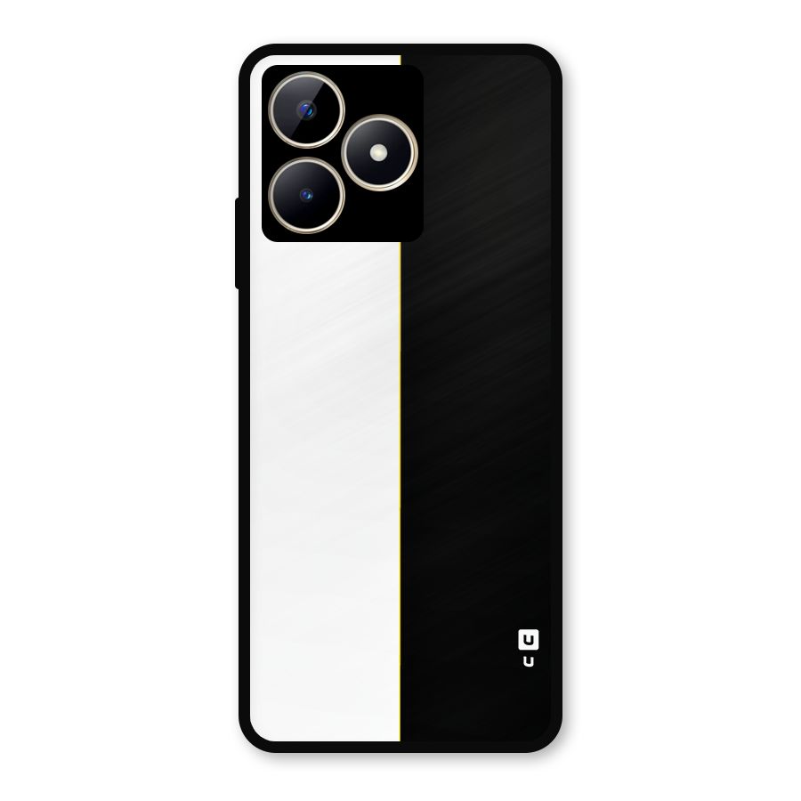 White Black Super Minimalistic Metal Back Case for Realme C53