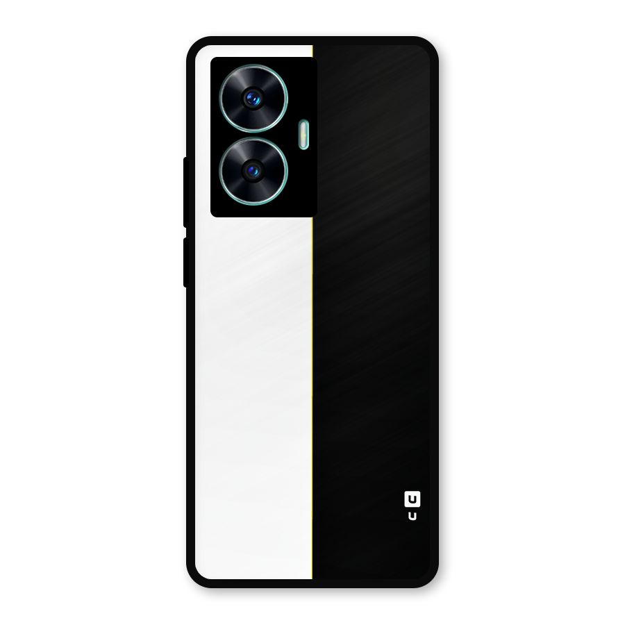 White Black Super Minimalistic Metal Back Case for Realme C55