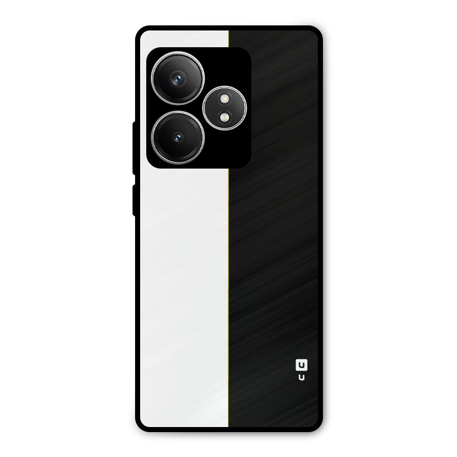 White Black Super Minimalistic Metal Back Case for Realme GT 6T