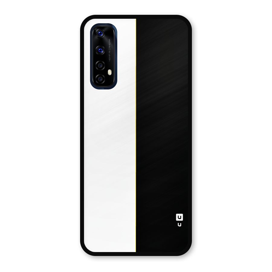 White Black Super Minimalistic Metal Back Case for Realme Narzo 20 Pro