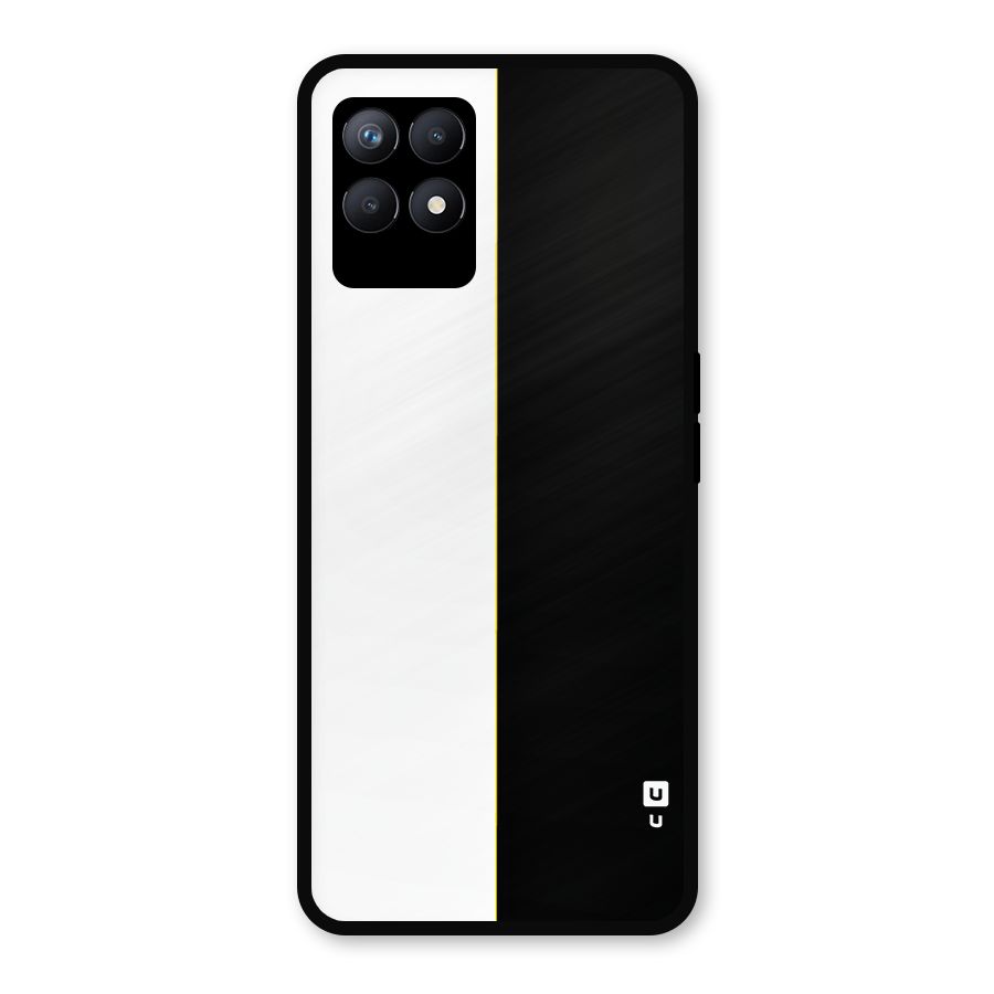 White Black Super Minimalistic Metal Back Case for Realme Narzo 50