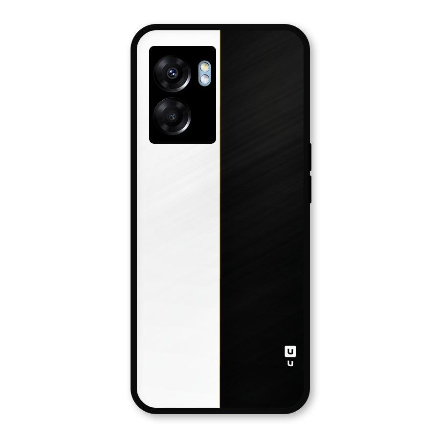 White Black Super Minimalistic Metal Back Case for Realme Narzo 50 5G