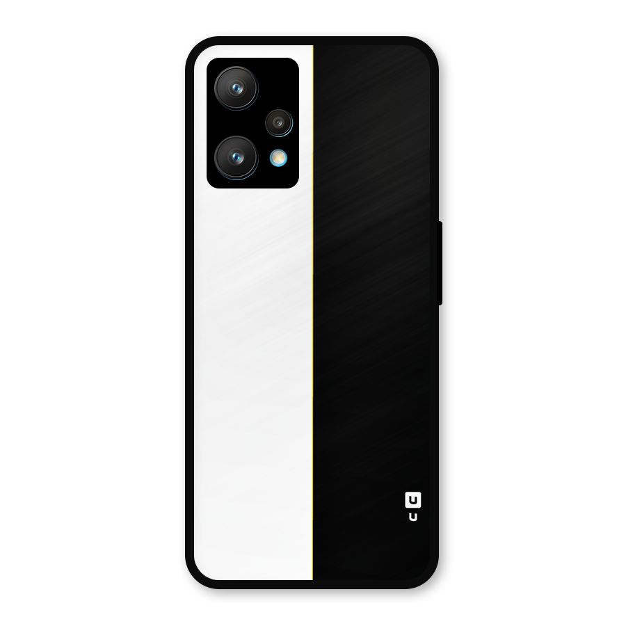 White Black Super Minimalistic Metal Back Case for Realme Narzo 50 Pro