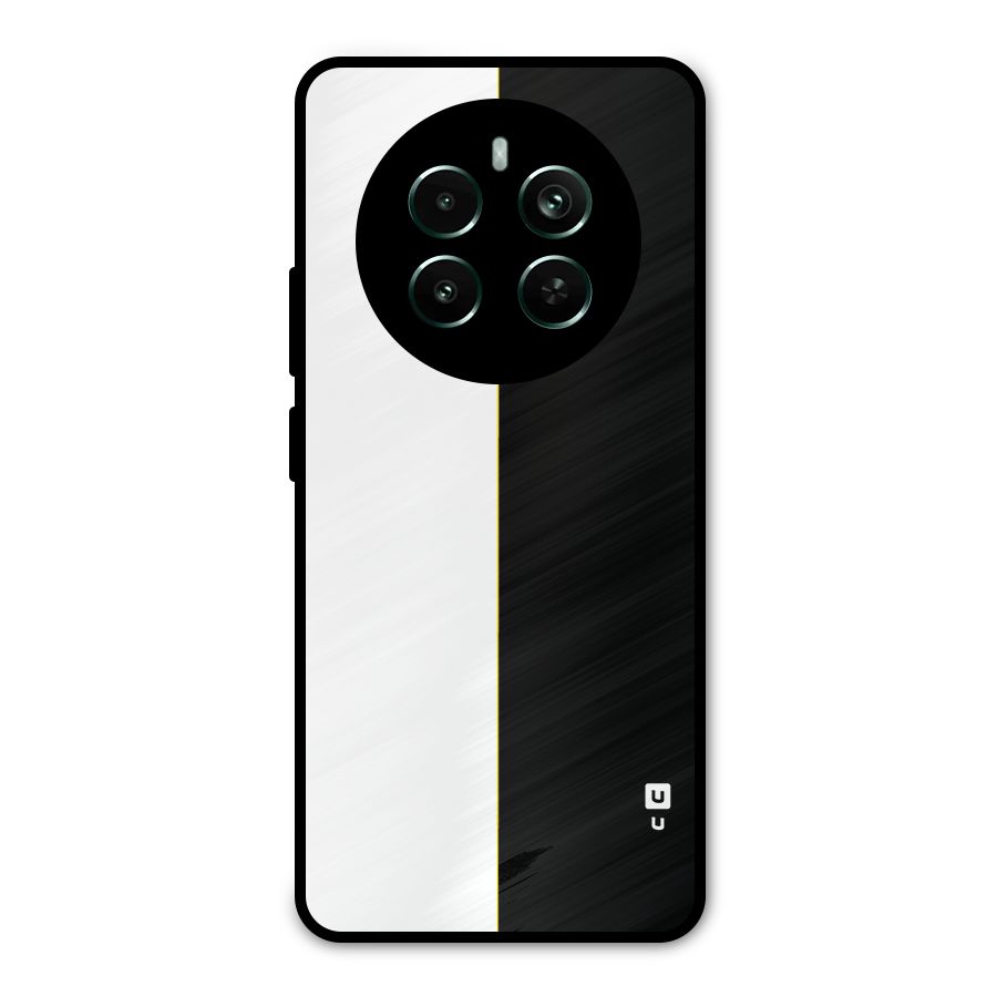White Black Super Minimalistic Metal Back Case for Realme Narzo 70 Pro