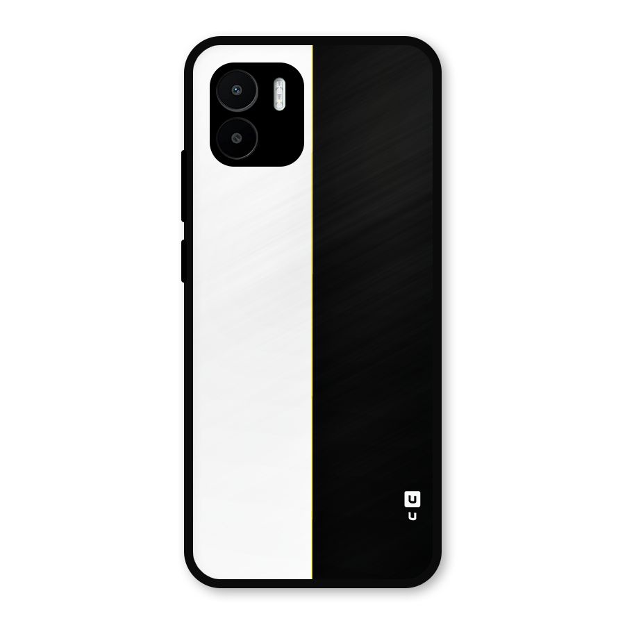 White Black Super Minimalistic Metal Back Case for Redmi A2