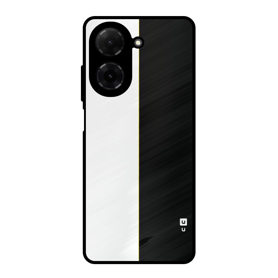 White Black Super Minimalistic Metal Back Case for Redmi A5 4G