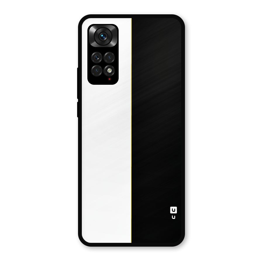 White Black Super Minimalistic Metal Back Case for Redmi Note 11s