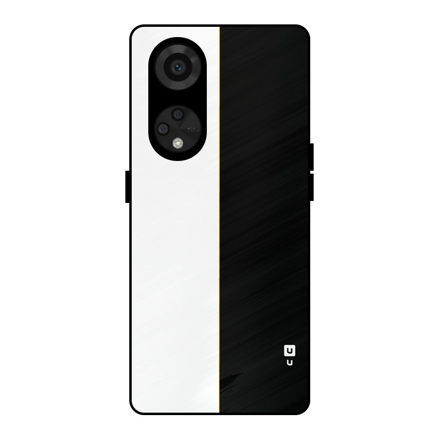 White Black Super Minimalistic Metal Back Case for Reno8 T 5G