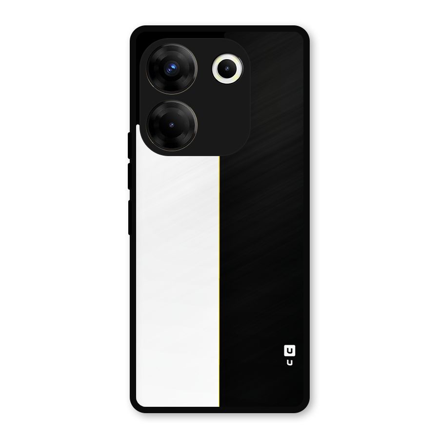 White Black Super Minimalistic Metal Back Case for Tecno Camon 20 Pro