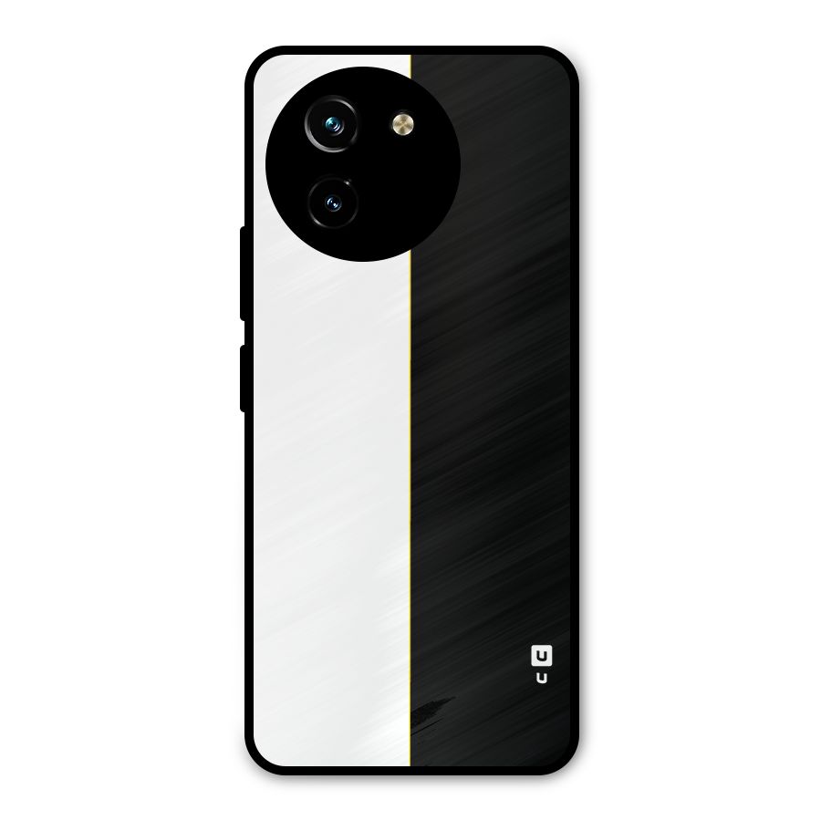 White Black Super Minimalistic Metal Back Case for Vivo T3x