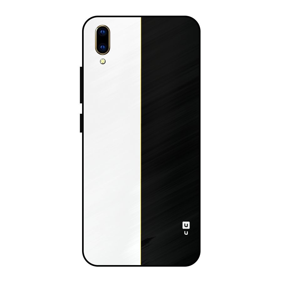White Black Super Minimalistic Metal Back Case for Vivo V11 Pro