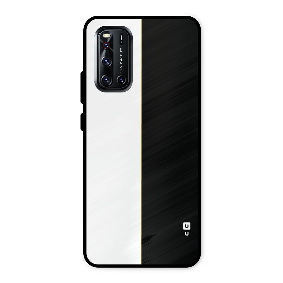 White Black Super Minimalistic Metal Back Case for Vivo V19