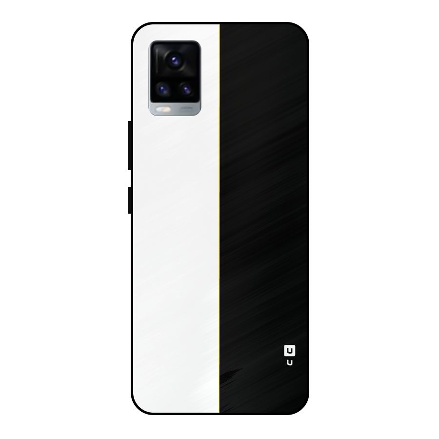 White Black Super Minimalistic Metal Back Case for Vivo V20