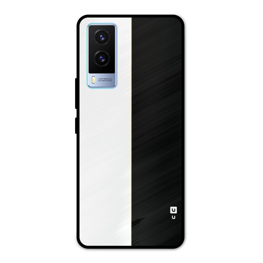 White Black Super Minimalistic Metal Back Case for Vivo V21e 5G
