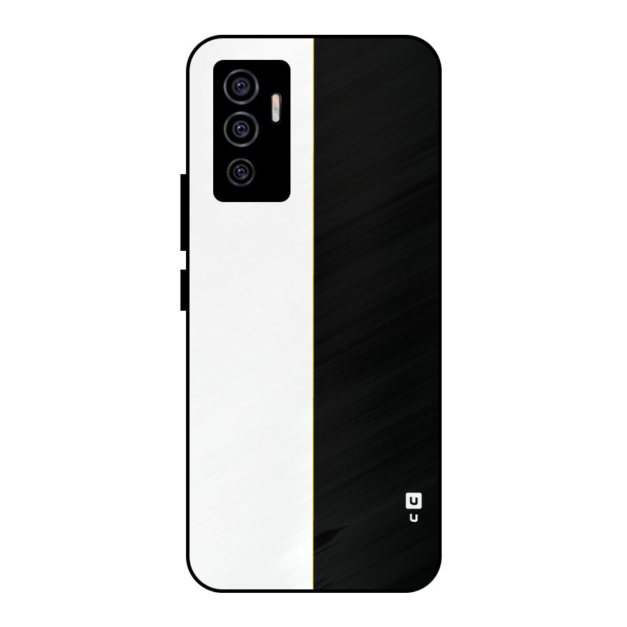 White Black Super Minimalistic Metal Back Case for Vivo V23e